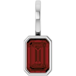 Platinum Natural Mozambique Garnet Pendant