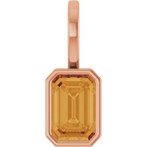 14K Rose Gold Natural Citrine Pendant