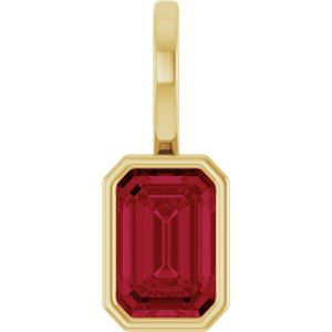 14K Yellow Gold Natural Ruby Pendant