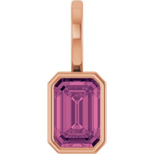 14K Rose Gold Natural Pink Tourmaline Pendant