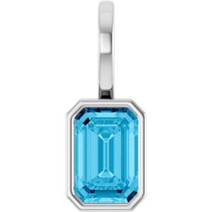 Platinum Natural Aquamarine Pendant