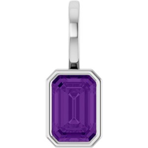 Platinum Natural Amethyst Pendant