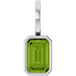 Platinum Natural Peridot Pendant