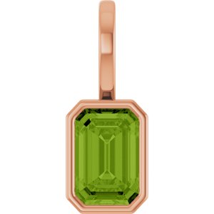 14K Rose Gold Natural Peridot Pendant