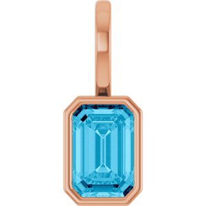 14K Rose Gold Natural Aquamarine Pendant