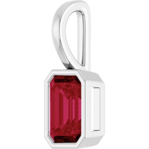 14K White Gold Natural Ruby Pendant