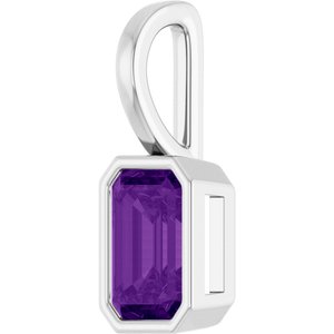 Platinum Natural Amethyst Pendant