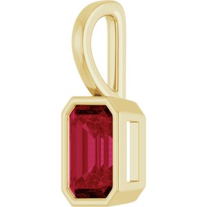14K Yellow Gold Natural Ruby Pendant