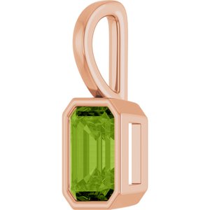 14K Rose Gold Natural Peridot Pendant