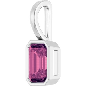 Platinum Natural Pink Tourmaline Pendant