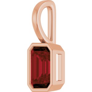 14K Rose Gold Natural Mozambique Garnet Pendant