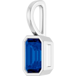 Sterling Silver Natural Blue Sapphire Pendant