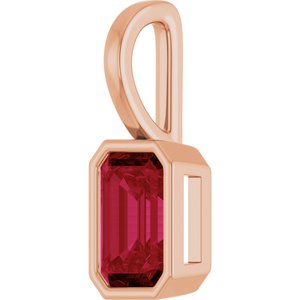 14K Rose Gold Natural Ruby Pendant