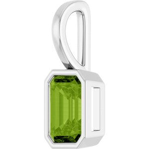 Platinum Natural Peridot Pendant