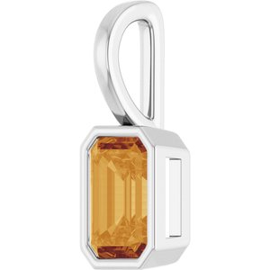 Platinum Natural Citrine Pendant