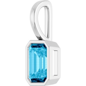 Platinum Natural Aquamarine Pendant