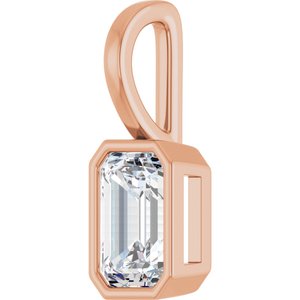 14K Rose Gold Natural White Sapphire Pendant