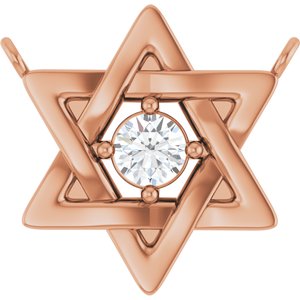 14K Rose Gold 1/10 CTW Lab-Grown Diamond Star of David Necklace Center