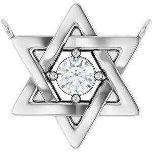 Platinum 1/10 CTW Natural Diamond Star of David Necklace Center