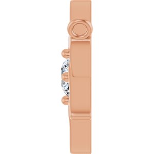 14K Rose Gold 1/10 CTW Lab-Grown Diamond Star of David Necklace Center