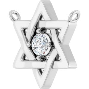 14K White Gold 1/10 CTW Lab-Grown Diamond Star of David Necklace Center