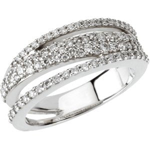 14K White Gold 3/4 CTW Natural Diamond Ring