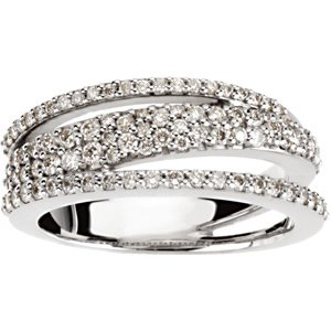 14K White Gold 3/4 CTW Natural Diamond Ring