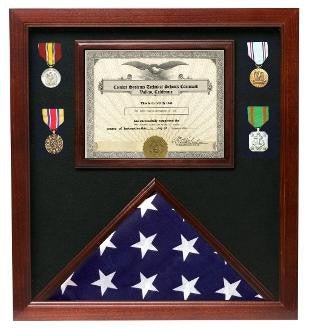 Flag medal display case, Great flag case for retirement ceremony, 8.5 inch x 11 inch document