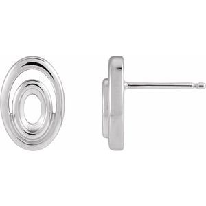 Platinum 5x3 mm Oval Geometric Earring Mounting