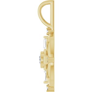 14K Yellow Gold 1/3 CTW Lab-Grown Diamond Compass Pendant