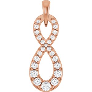 14K Rose Gold 1/3 CTW Lab-Grown Diamond Infinity-Inspired Pendant