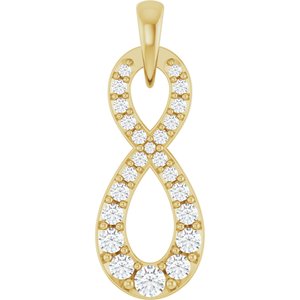 14K Yellow Gold 1/3 CTW Lab-Grown Diamond Infinity-Inspired Pendant