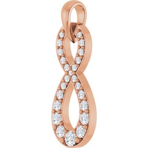 14K Rose Gold 1/3 CTW Lab-Grown Diamond Infinity-Inspired Pendant