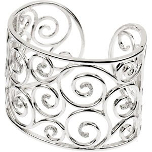 Sterling Silver 3/8 CTW Natural Diamond Cuff Bracelet – image 3