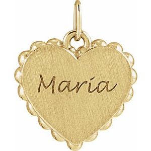 Engravable Heart Necklace or Charm/Pendant