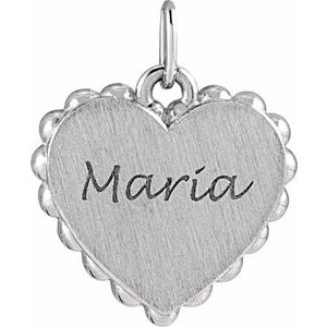 Engravable Heart Necklace or Charm/Pendant