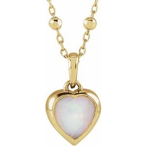 Cabochon Heart Necklace or Pendant
