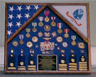 Marine Corps 2 Flag Shadow Box Display Case.