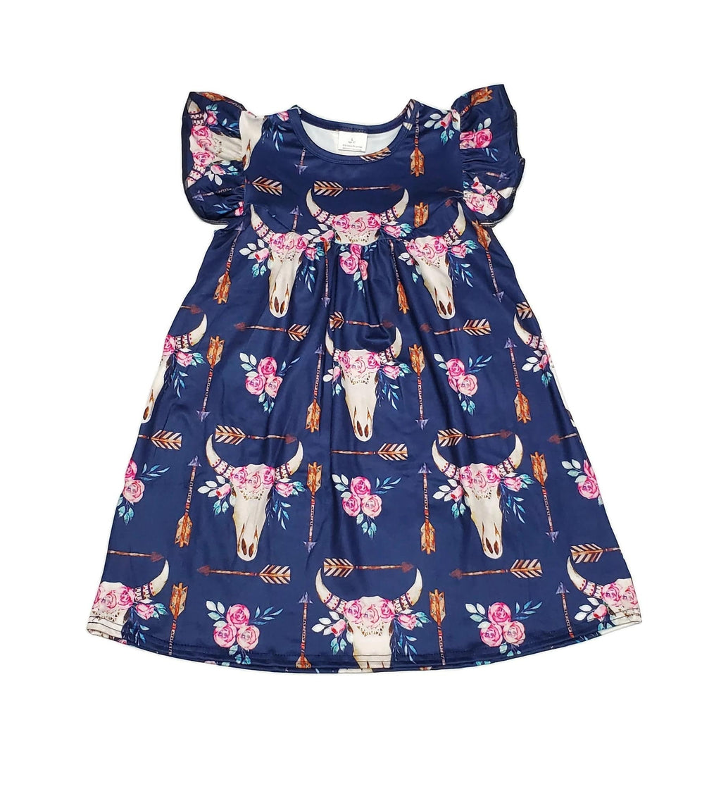 Southwest Milk Silk Flutter Dress