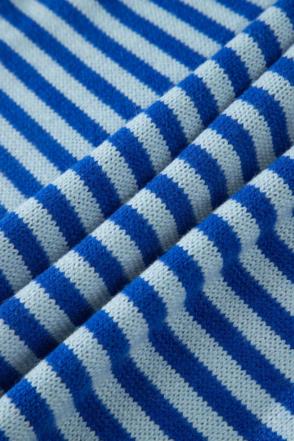 Stripe 3/4 Sleeve Button Down Knit Cardigan