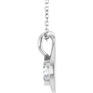 Sterling Silver 1/8 CT Lab-Grown Diamond Freeform 18" Necklace
