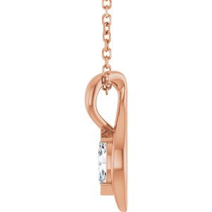 14K Rose Gold 1/8 CT Lab-Grown Diamond Freeform 18" Necklace