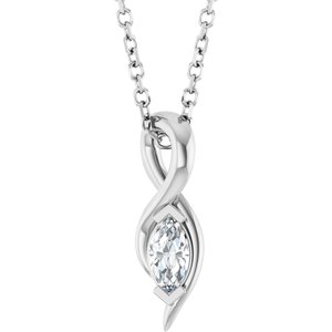 Sterling Silver 1/6 CT Natural Diamond Freeform 18" Necklace