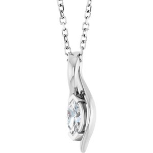 Platinum 1/8 CT Lab-Grown Diamond Freeform 18" Necklace