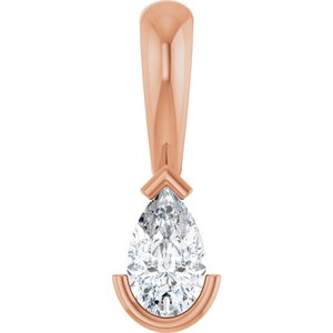 14K Rose Gold 1/5 CT Natural Diamond Pendant
