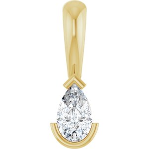 14K Yellow Gold 1/5 CT Natural Diamond Pendant