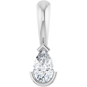 14K White Gold 1/5 CT Natural Diamond Pendant