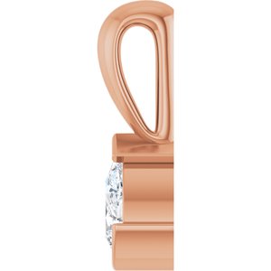 14K Rose Gold 1/5 CT Natural Diamond Pendant