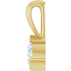 14K Yellow Gold 1/5 CT Natural Diamond Pendant