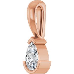14K Rose Gold 1/5 CT Natural Diamond Pendant